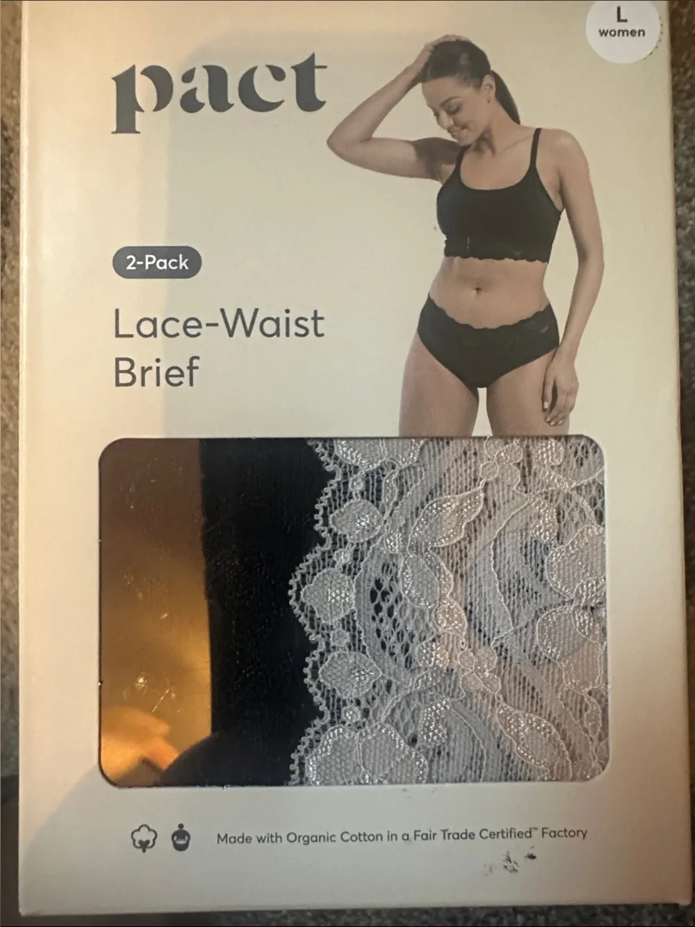 PACT-women- Lace waist brief - Picture 1 of 3